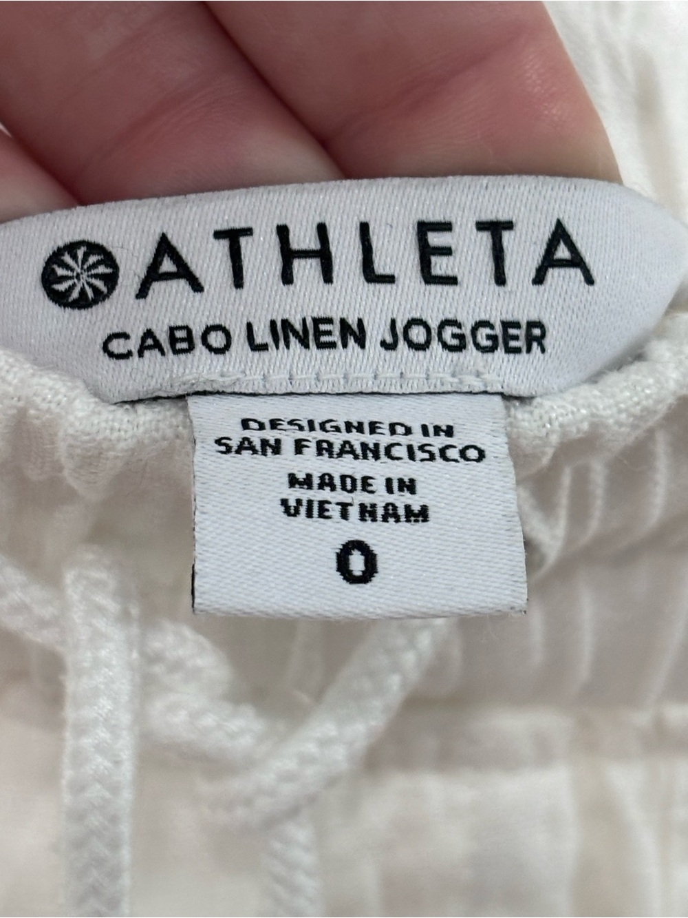 Athleta Women’s Cabo 100% Linen Joggers Size 0 White Lightweight Athleisure - Picture 5 of 9